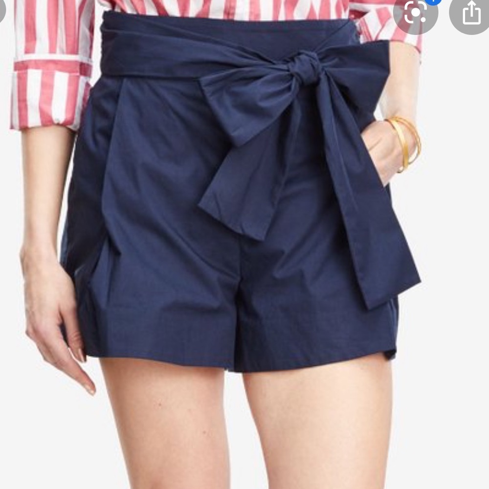J Crew Tie Up Waist Poplin Shorts